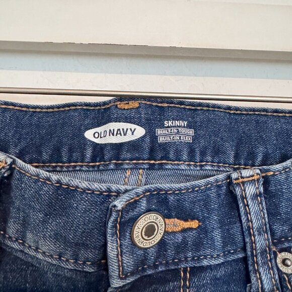 Old Navy Boys Denim Flex Skinny Adjustable Dark Wash Jeans Blue Size 14 - Picture 4 of 7